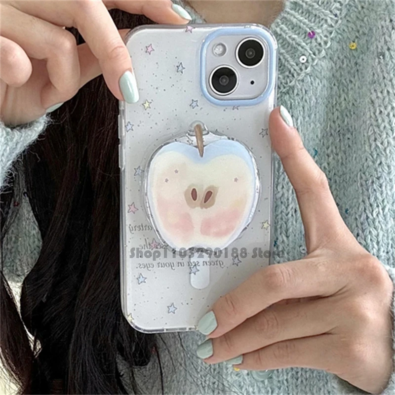 

INS корейский милый магнитный держатель Apple, ручка для телефона Tok Griptok, подставка для телефона, поддержка iPhone 16, Pad Magsafe Smart Tok