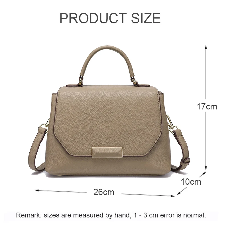 Fashion Women Genuine Leather Square Messenger Bags Lady\'s Solid Color Commute Handbag Multi-function Female Single Shoulder Bag