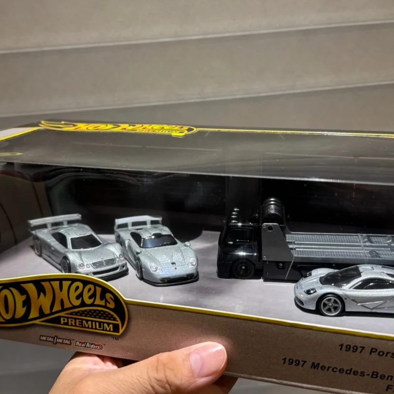 새로운 오리지널 핫휠 클크 프리미엄 박스 세트 이국적인 레이서 포르쉐 GMH39 맥라렌 메르세데스-벤츠 트랜스포터 합금 다이캐스트 모델카