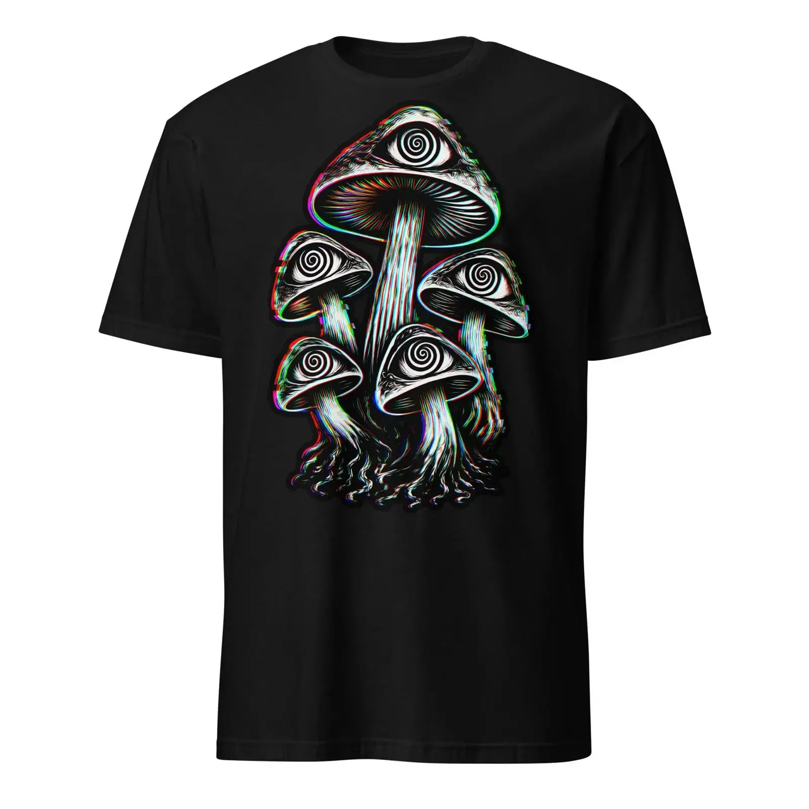 Hypnotic Mushroom T Shirt Psychedelic Eye Glitch Trippy  vintage Washed fashion Soft graphic Top For Everyday Wear Stylish