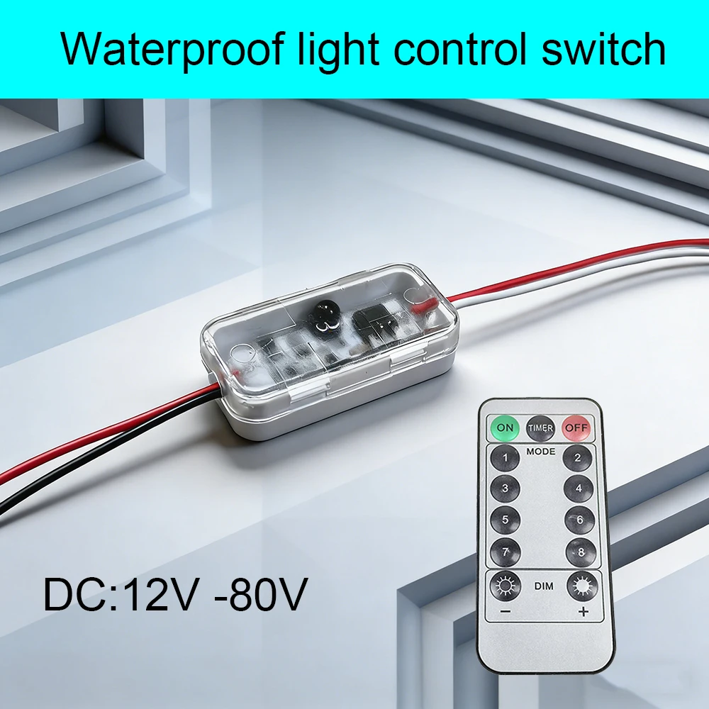 Light Sensor Switch Automatic Auto on Off Photocell Light Sensor Outdoor Waterproof IP66 DC 12-75V 3A for Stairs Corridor