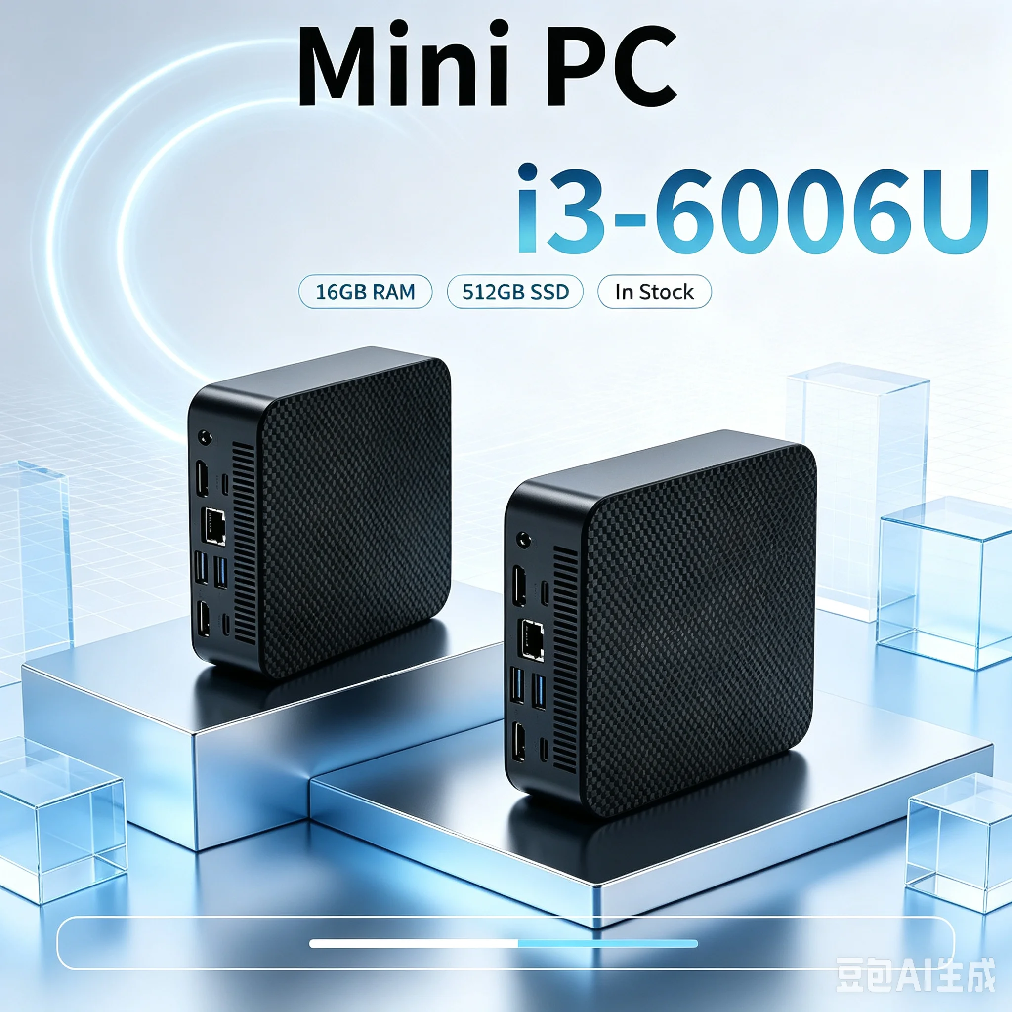 PC Mini Small Pocket Computer Intel Core i3-6006U 16GB RAM 1TB SSD WiFi 6 BT5.2 Gaming Desktop Portable PC