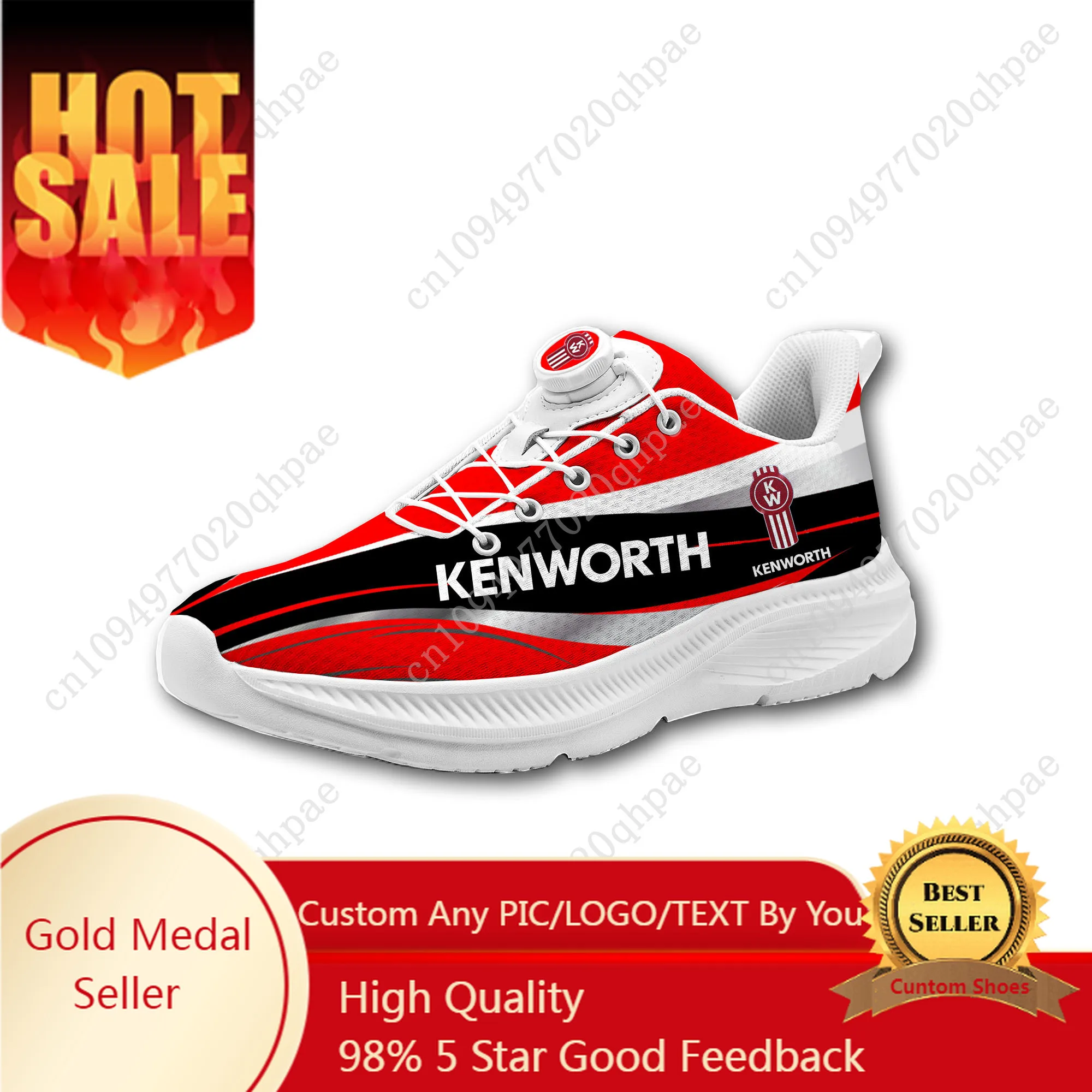 

K-Kenworths Running Shoes Man Woman Rotating Button Without Laces Sneakers Outdoor Sports Light Breathable Custom Shoe
