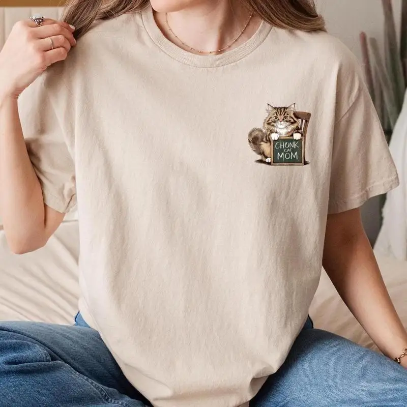 

Chonk Cat Mom Shirt Mama Love Cats Cute Cate Tee Lover T