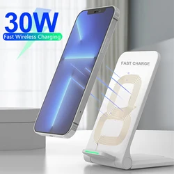 30W Quick Wireless Charger Holder Foldable Fast Charging Dock Station For Motorola One Zoom / Vision / Macro / Hyper / Action