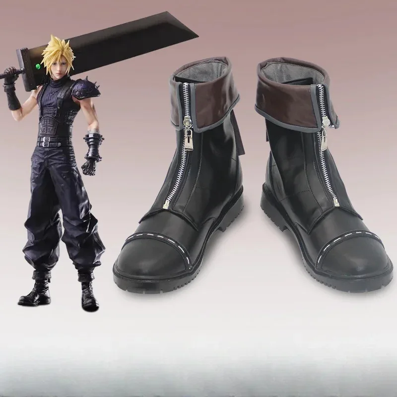 

Game Final Fantasy VII Cloud Strife Cosplay Shoes Boots Halloween Accessorie Customized