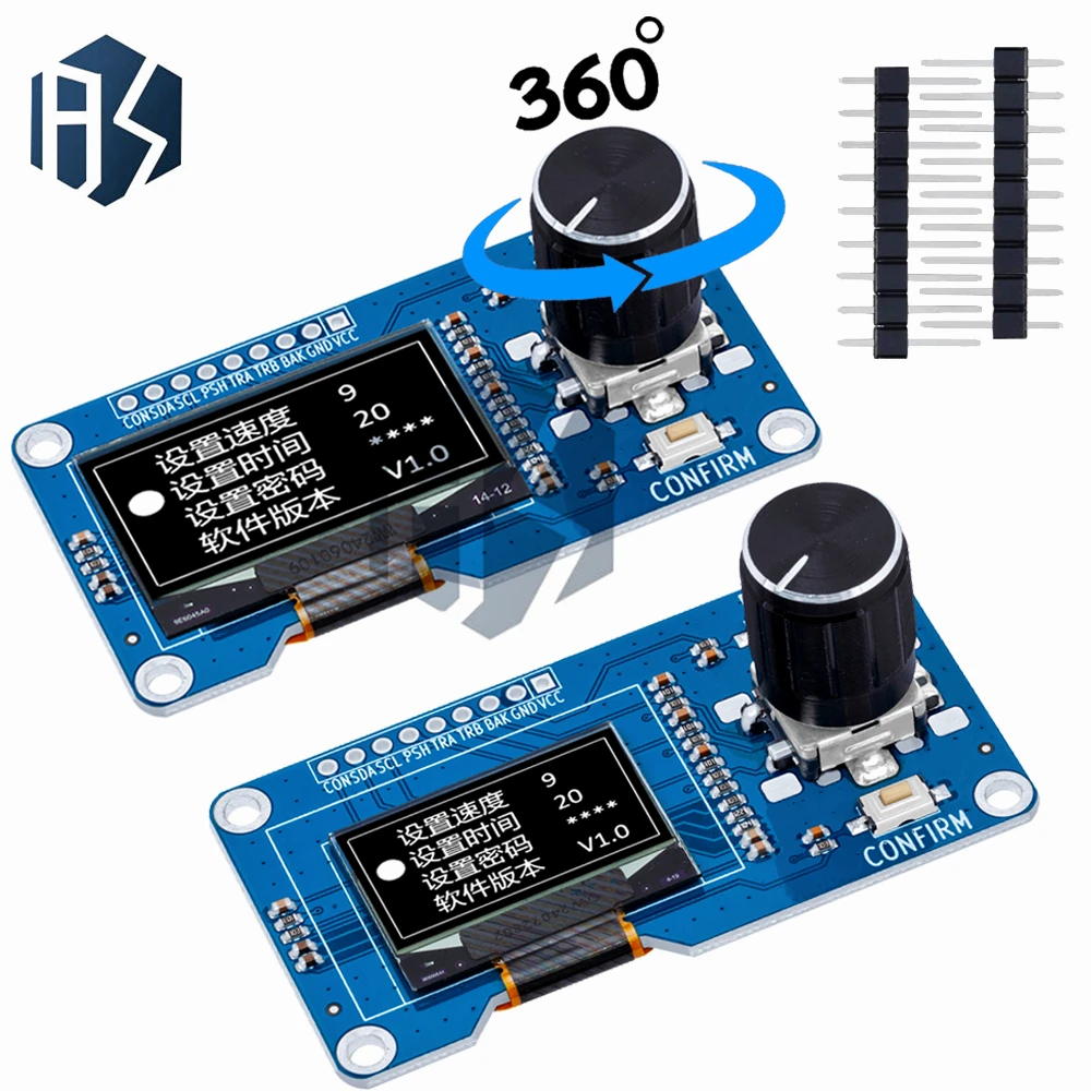 0,96/1,3 inch wit oled-scherm gecombineerd met EC11 roterende encodermodule IIC-interface voor Arduino