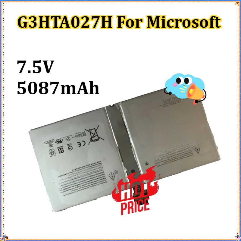 

7.5V 5087mAh New G3HTA027H DYNR01 Laptop Battery for Microsoft Surface Pro 4 1724 12.3" Tablet High Quality