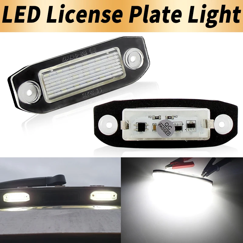 2PCS LED Number License Plate Lights Canbus For Volvo XC90 2003-2014 S40 2004-14 S60 2011-2015 XC60 2009-2015 V70 XC70 2008-2015