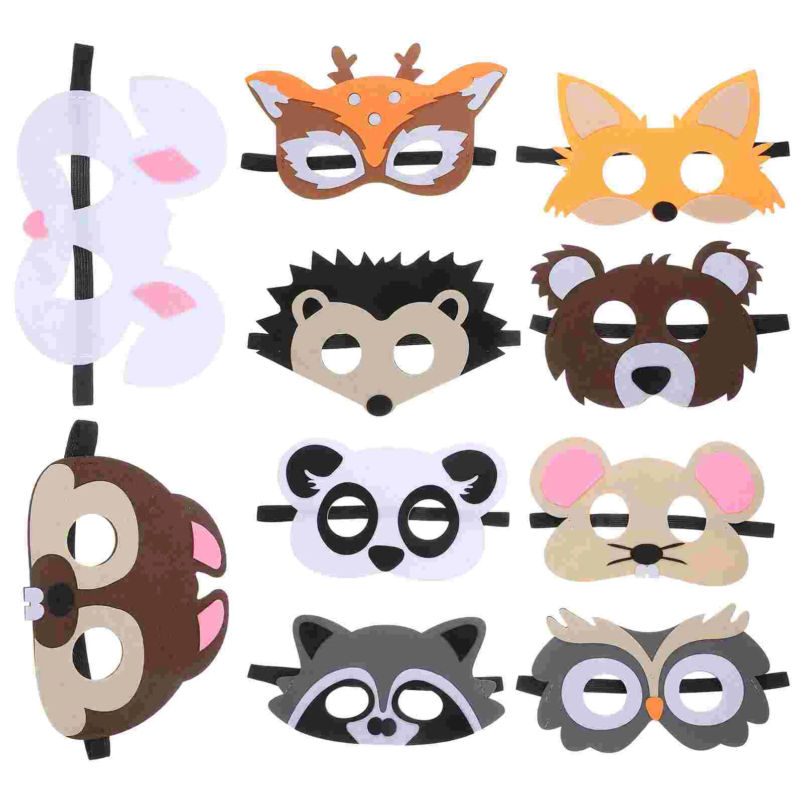 10 ชิ้นสัตว์ Felt หน้ากากการ์ตูนความงามหน้ากากเด็กกิจกรรมกระดาษ Face Party Cosplay Craft