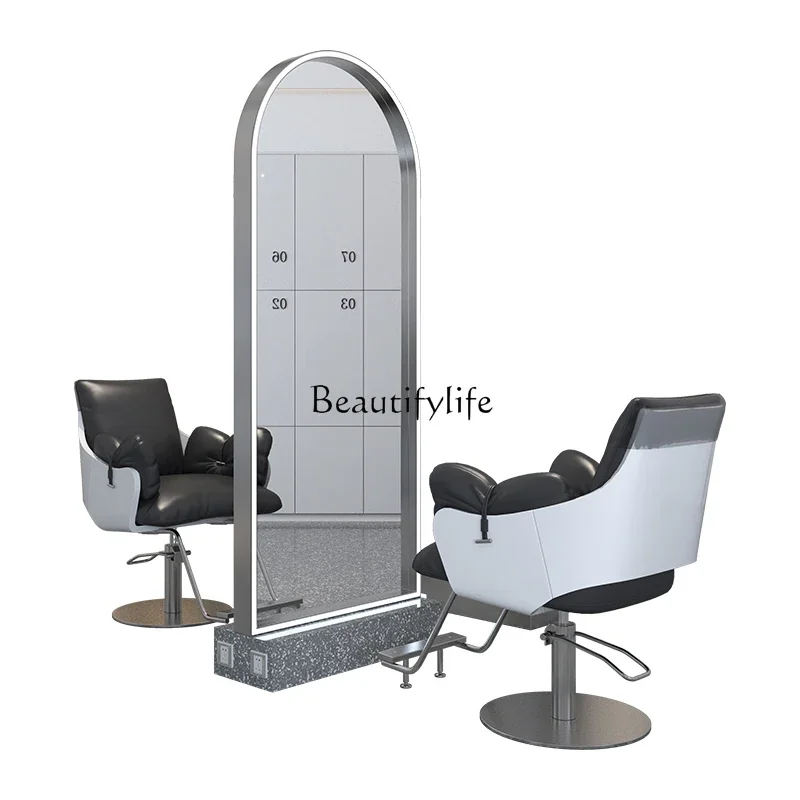 Hair Salon for Hair Salon High-End Single-Sided Floor Mirror Barber Shop