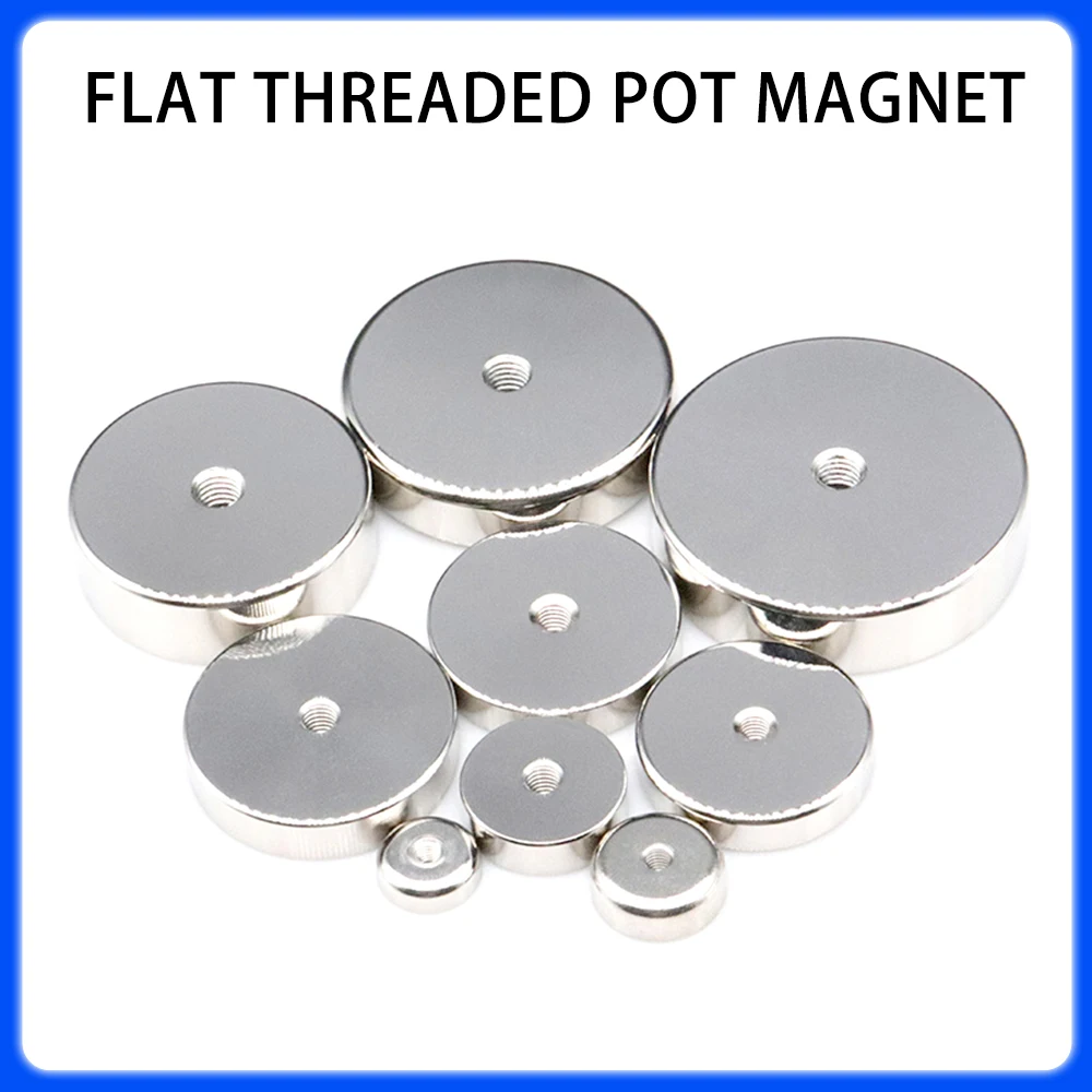 Flat Thread Straight Hole Pot Magnet Multi Purpose Thread Suction Cup Strong Magnets For DIY, Building, Scientific, Craft