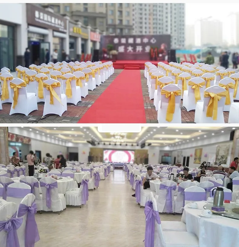 Wedding Decoration Chair Satin Sash Bow Tie Self-Tie 10 Pieces Per Lot Plain Solid Colour Birthday Party Festival Hotel Holiday