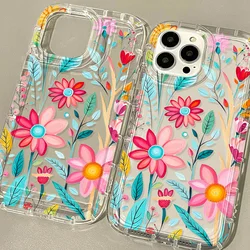 Floral Phone Case For iPhone 11 15 13 14 Pro Max 12 XR X XS 7 8 Plus 15promax 13promax 6 SE 2020 Silicon Transparent Funda Cover