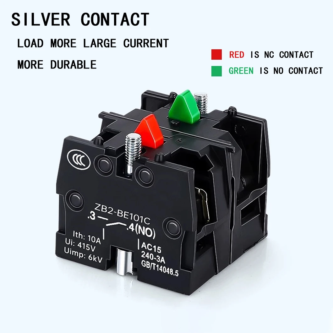 ABILKEEN XB2 Series 1NO Momentary Metal Push Button Switch 220V 10A Power Control Switch with Customized Symbol Push Button