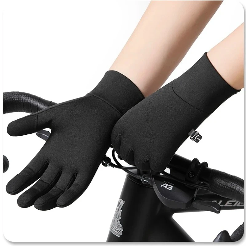 2025 شاشة تعمل باللمس أصابع طويلة قفازات للدراجات النارية قفازات ركوب الدراجات الناعمة ل ركوب الدراجات على الطرق الجبلية سباق النساء الرجال دراجة رياضية