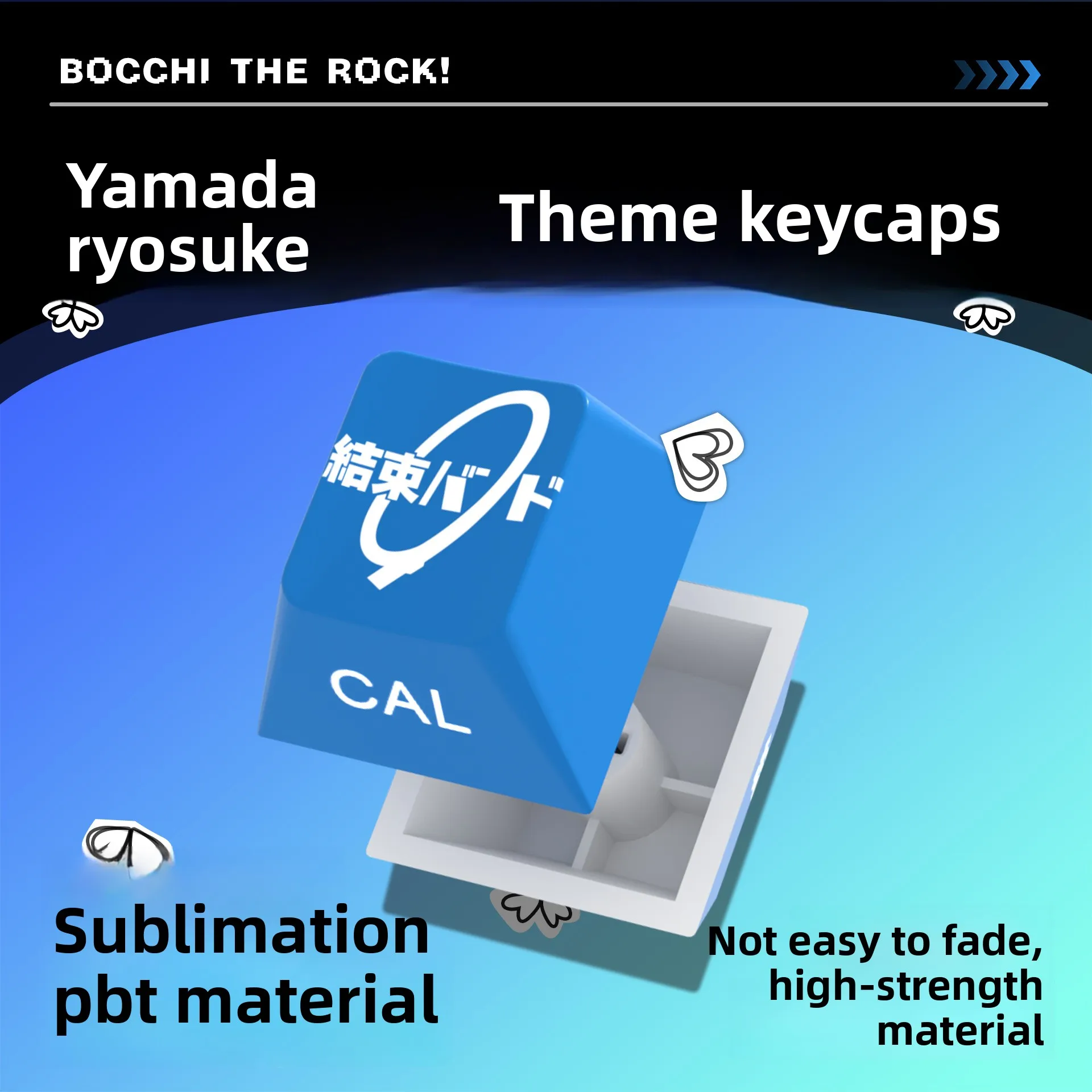 SPYSELF Yamada Ryo Theme Keycaps Small Full Set PBT Side Engraving Light Transmitting Original Factory Heat Sublimation