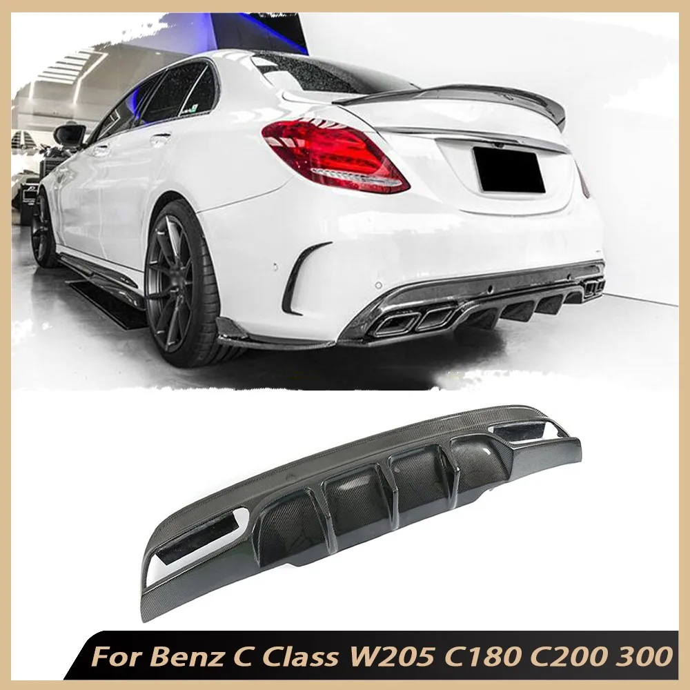 

Carbon Fiber Rear Lip Diffuser Spoiler for Mercedes Benz C Class W205 C180 C200 300 C63 Sedan 2016-2019 FRP Car Accessories