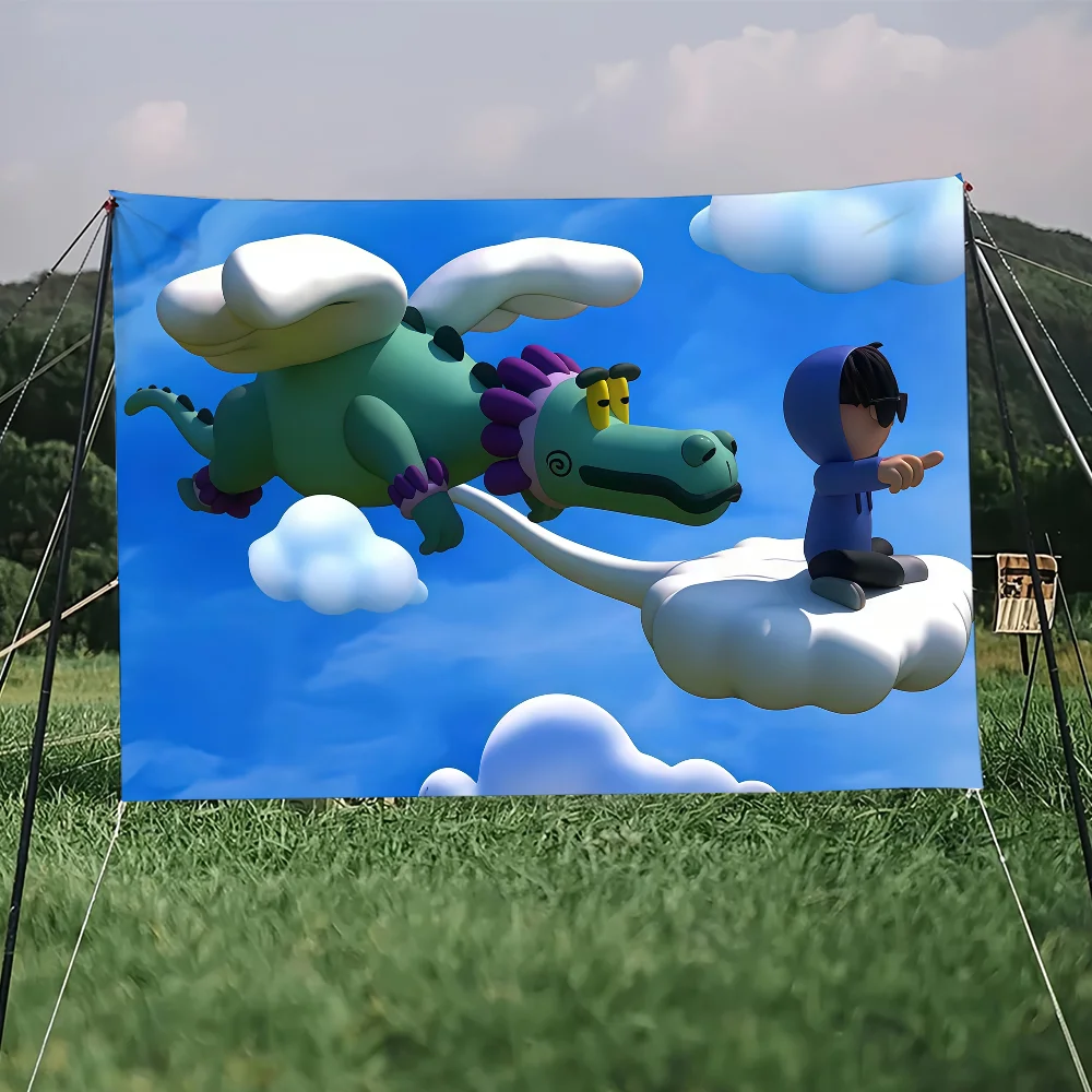 J-Junior H علم المغني الساخن للتخييم في الهواء الطلق بار نزهة حفلة ديكور المنزل الحلي راية