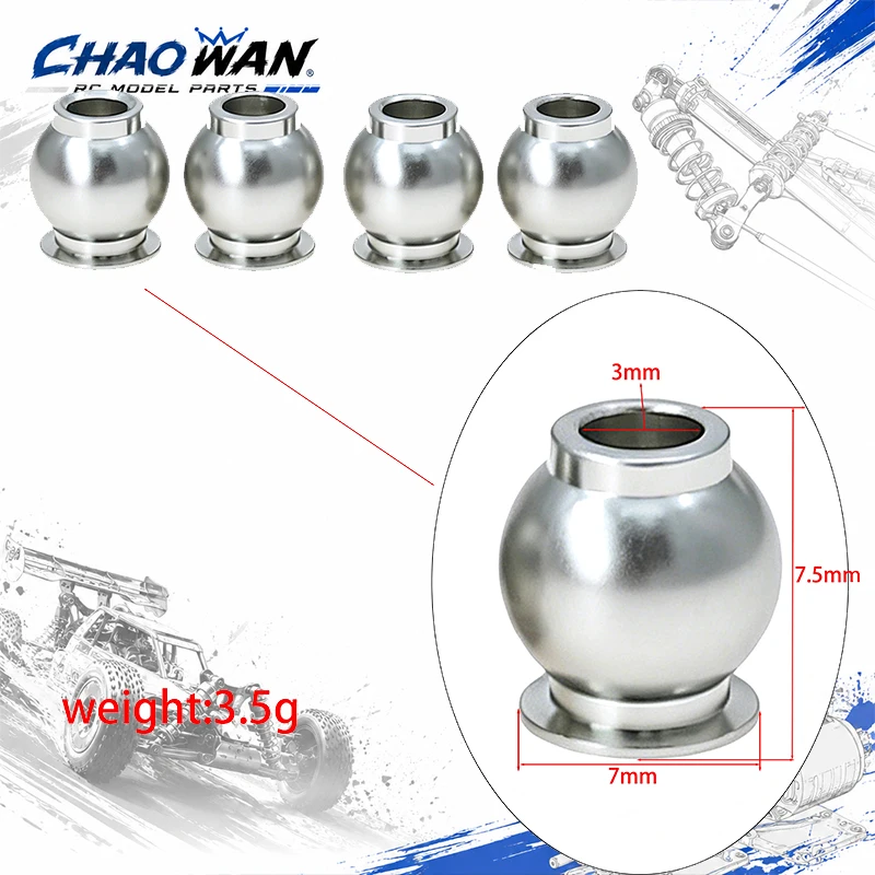 Tamiya 22016 7mm Low Friction King Pin Ball Head, RC Car Upgrade Parts for TA08 TC01 BB01 Chassis
