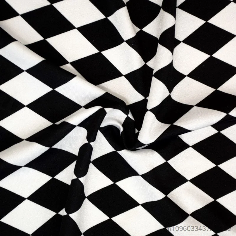 Women's Dark Clown Cosplay Black White Argyle Long Sleeve Bodysuit Retro High Neck Swimsuit Music Club Party Performance Costume view 6