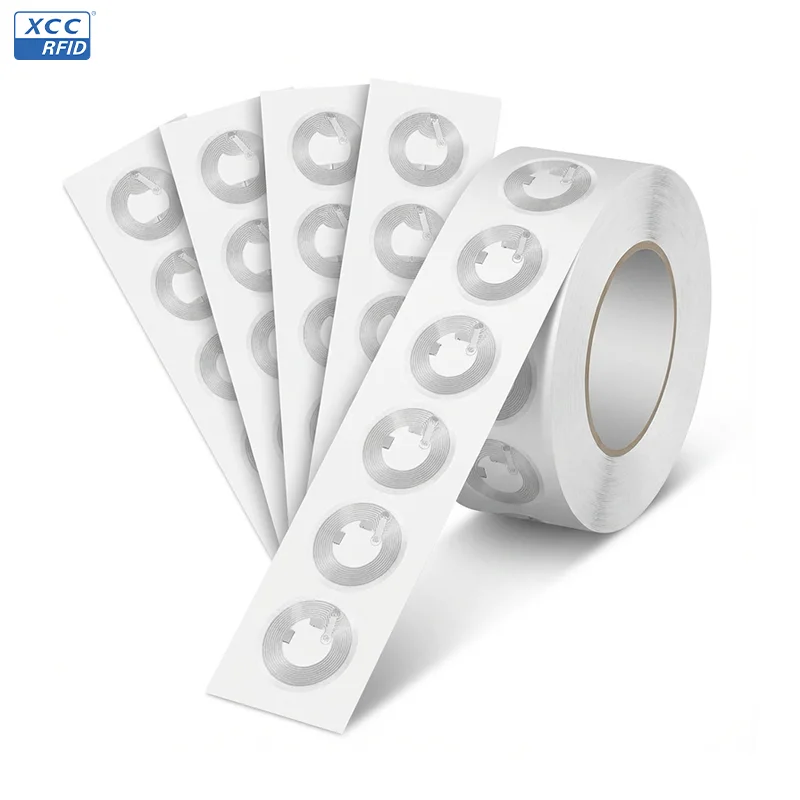 15mm Round PET NFC Sticker NTAG213 13.56MHz Programmable Rewritable Waterproof Tag for Business Card WiFi Sharing