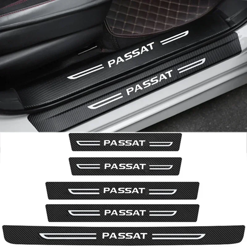 Car Decals for VW PASSAT Logo Door Threshold Protective Anti Scratch Stickers Trunk Doorsill Bumper Strips Tape Decor