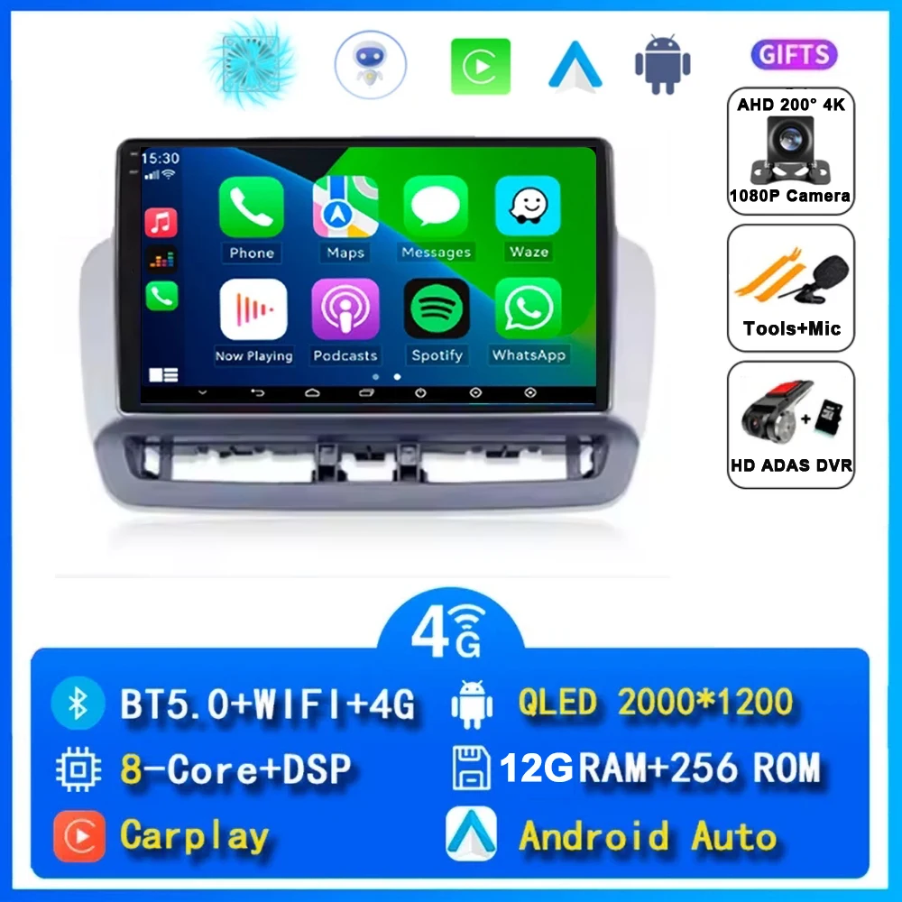 12G + 256G QLED Touchscreen Voor Seat Ibiza 2012-2015 Android 15 Auto Radio Auto Multimedia Video speler 5G WIFI BT GPS Navigatie