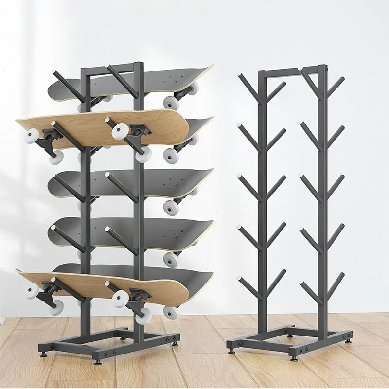 Sporting goods display rack Double-sided hanging skateboard shelf Children's vitality board display rack Snowboard storage rack
