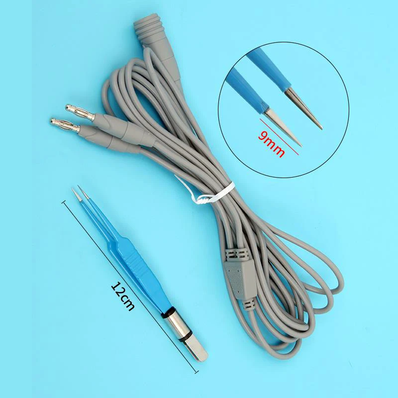 Autoclavable High Frequency Electrosurgical Bipolar Coagulation Forceps with Silicone Cable for Plastic Surgery