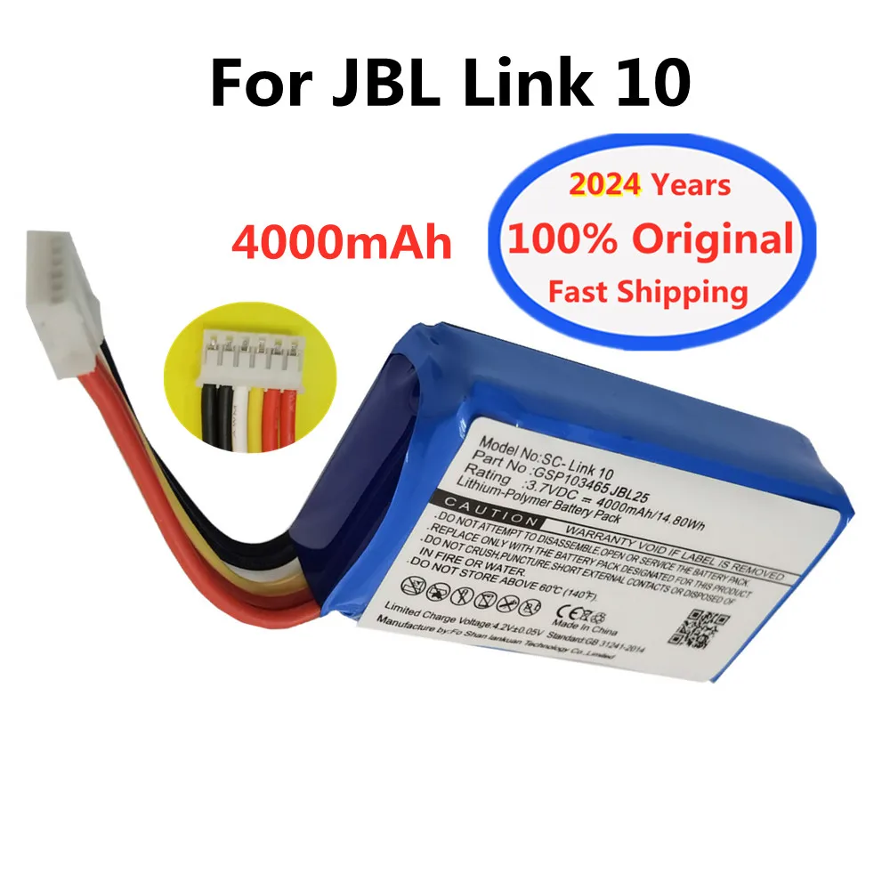 

2024 Years 4000mAh Original Speaker Battery For JBL Link 10 Link10 GSP103465 Wireless Bluetooth Replacement Batteries Bateria