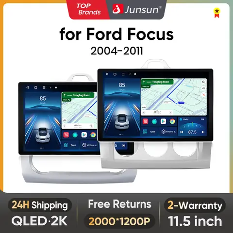 Junsun X7 PRO 11.5 2K AI 음성 무선 CarPlay 안드로이드 자동차 자동차 라디오 포드 포커스 2 3 Mk2 Mk3 2004-2011멀티미디어 자동 라디오