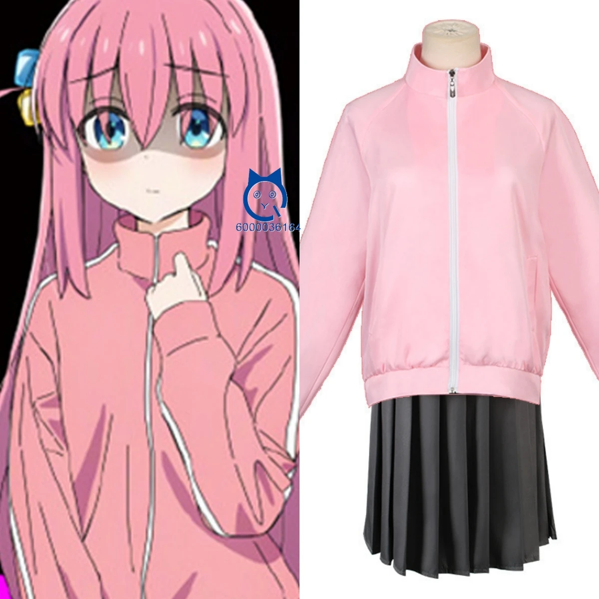 

Bocchi The Rock Cosplay Costume Anime Bocchi Hitori Role Playing Clothes Pink Coat Skirt for Women Comic Con Halloween Party