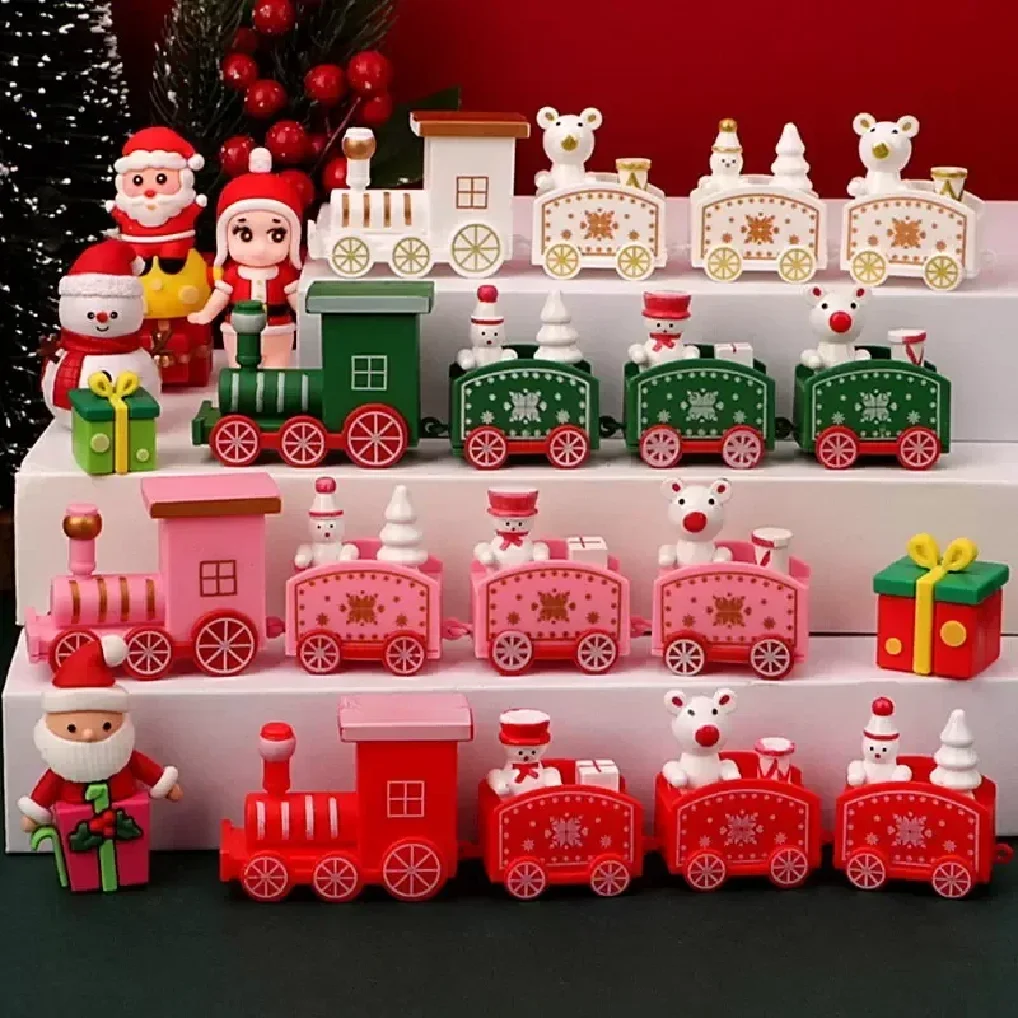 

Plastic Christmas Train 2025 Christmas Decorations for Home Xmas Navidad Noel Gifts Christmas Ornament New Year 2026 Party Decor
