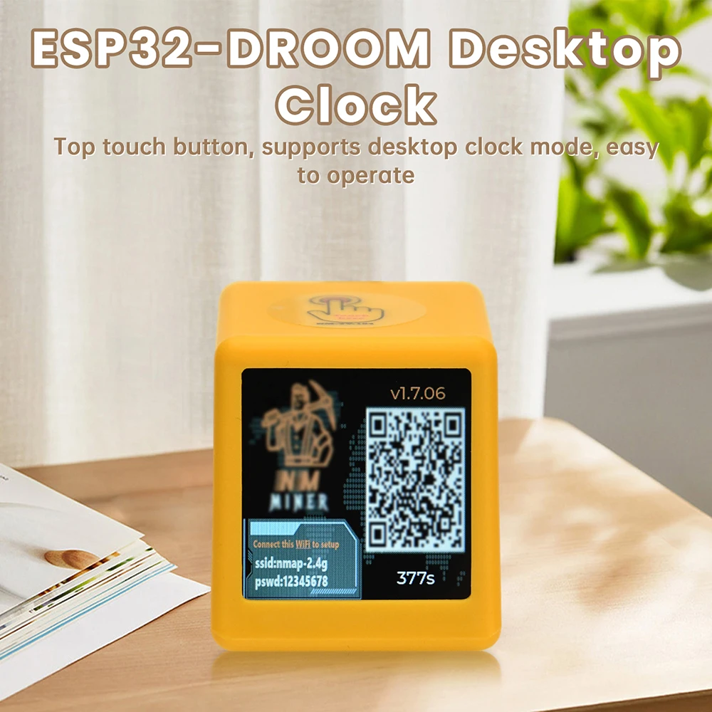 Bitcoin Miner BTC مجموعة اليانصيب العشوائية معدل التجزئة: 1060 كيلو هرتز/ثانية وحدة اليانصيب بيتكوين ساعة سطح المكتب ESP32-DROOM مجلس التنمية #4