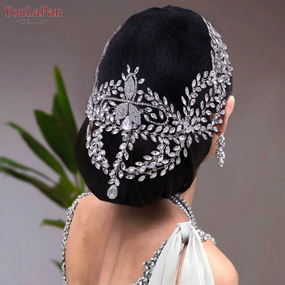 

Youlapan HP457 Luxury Bridal Headband Rhinestone Wedding Crown Bride Hair Accessories Pageant Headwaer Queen Tiara and Headdress