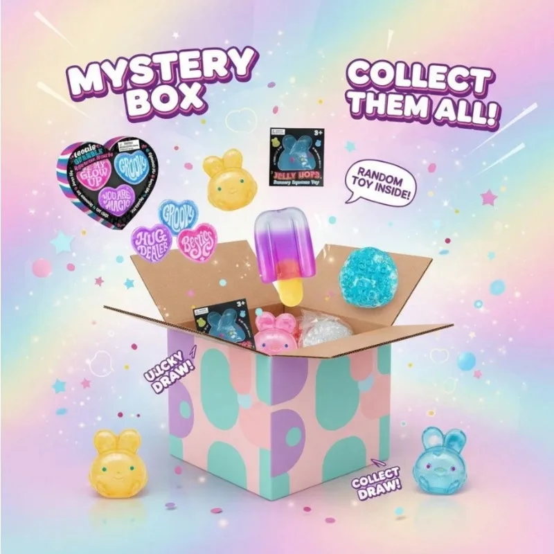

Kawaii Squishy Mystery Box – 3 Independent Random Draws Per Order, Cute Sensory Surprise Collectible Toys