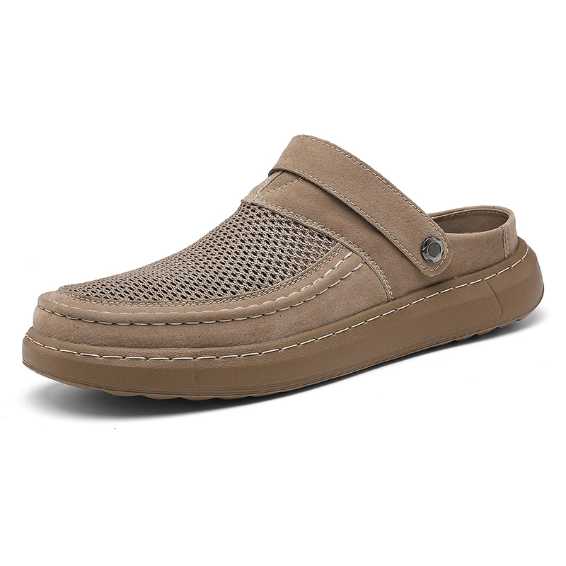 

Men's 2-in-1 Breathable Mesh Mule Clogs – Convertible Back Strap Casual Slippers, Big Size Non-Slip Summer Shoes