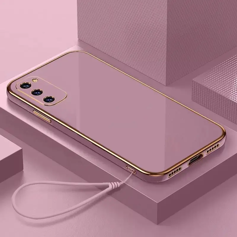 삼성 S20 S20 + 럭셔리 도금 갤럭시 S20 플러스 S20 FE 전화 케이스 충격 방지 소프트 TPU 실리콘 뒷면 커버