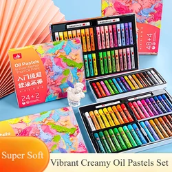 Super Soft Oil Pastels 16/24/36/48 Vibrant Colors Set Great Blending and Layering Ideal for Art, Craft, Coloring and Sketching