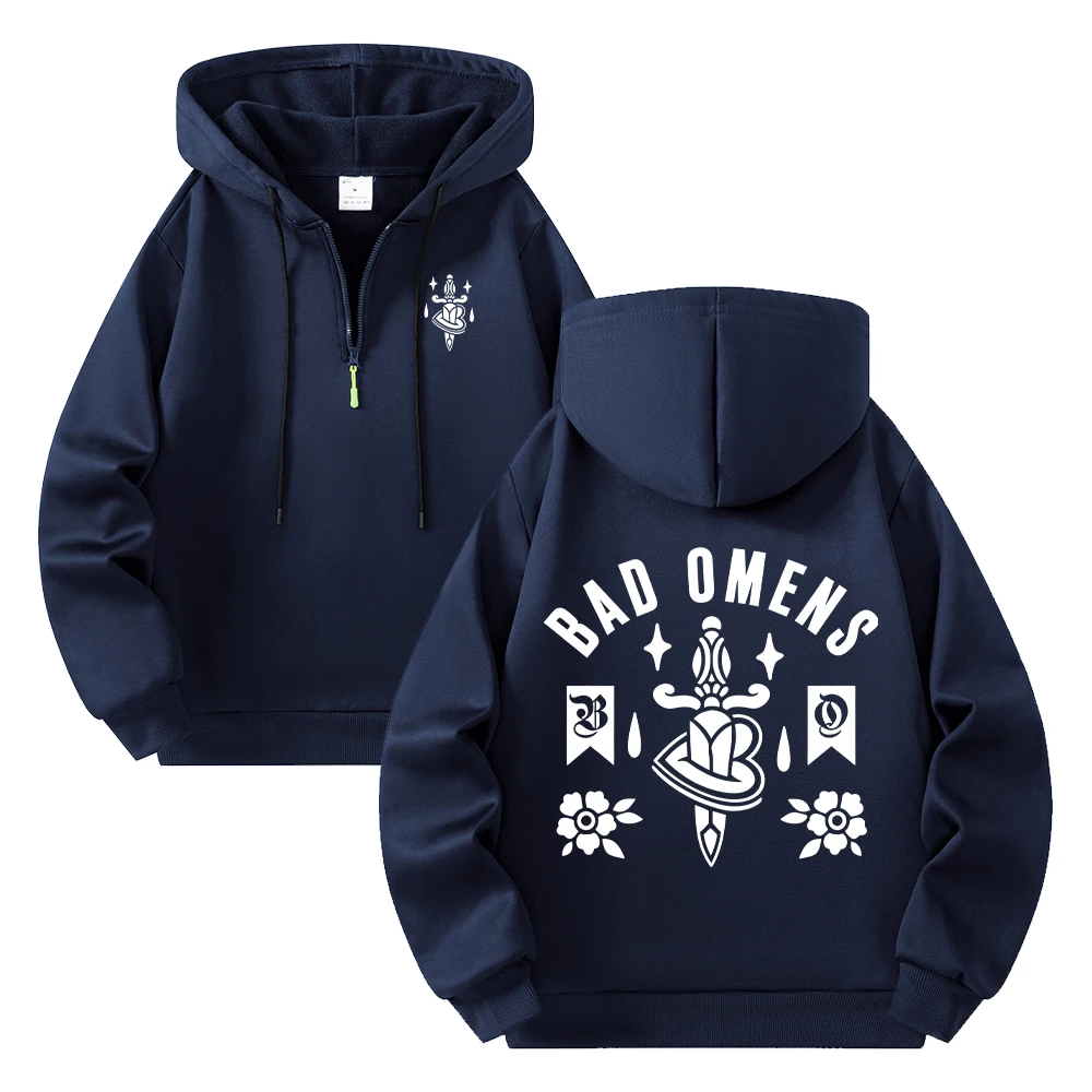 Men’s Casual Half Zip Hoodies Loose Fit Warm Street Style Pullover With Fun Graphic Prints Ideal For Autumn Running Or Commute