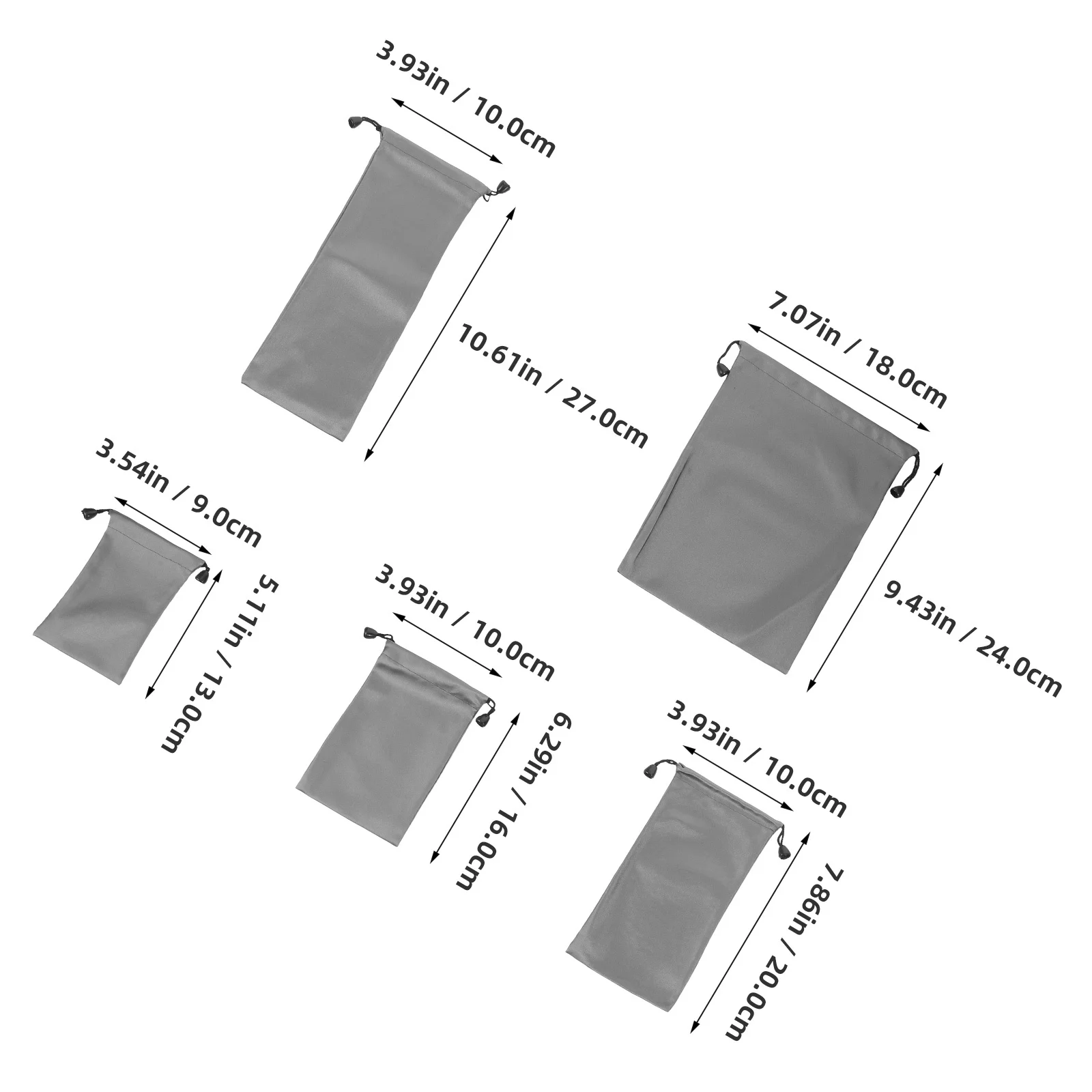 5Pcs Drawstring Cable Bag Organizer Portable Nylon Storage Pouch Power Bank Travel Electronics Accessories Case