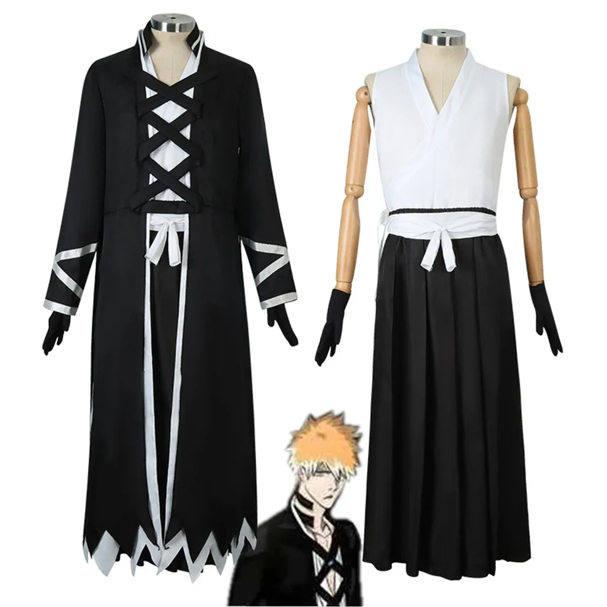 Thousand-Year Blood War Kurosaki Ichigo Costume Cosplay Black Uniform Shinigami abbigliamento Outfit