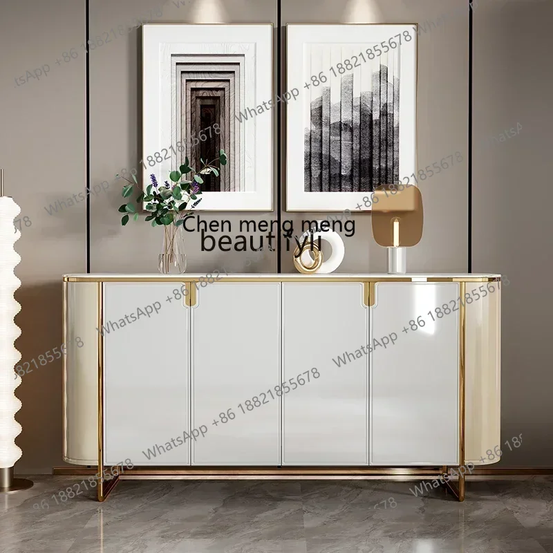 M182 1Light Luxury Paint Door Shoe Cabinet Home Entrance Entrance Cabinet Stone Plate Simple Modern Stainless Steel Partitio