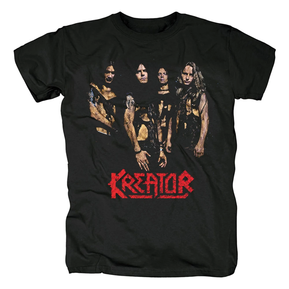 Новинка, Модные металлические футболки Kreator, мужские Летние Стильные хлопковые футболки в стиле хип-хоп Harajuku, уличные топы, одежда Новинка, Модные металлические футболки Kreator, мужские Летние Стильные хлопковые футболки в стиле хип-хоп Harajuku, уличные топы, одежда