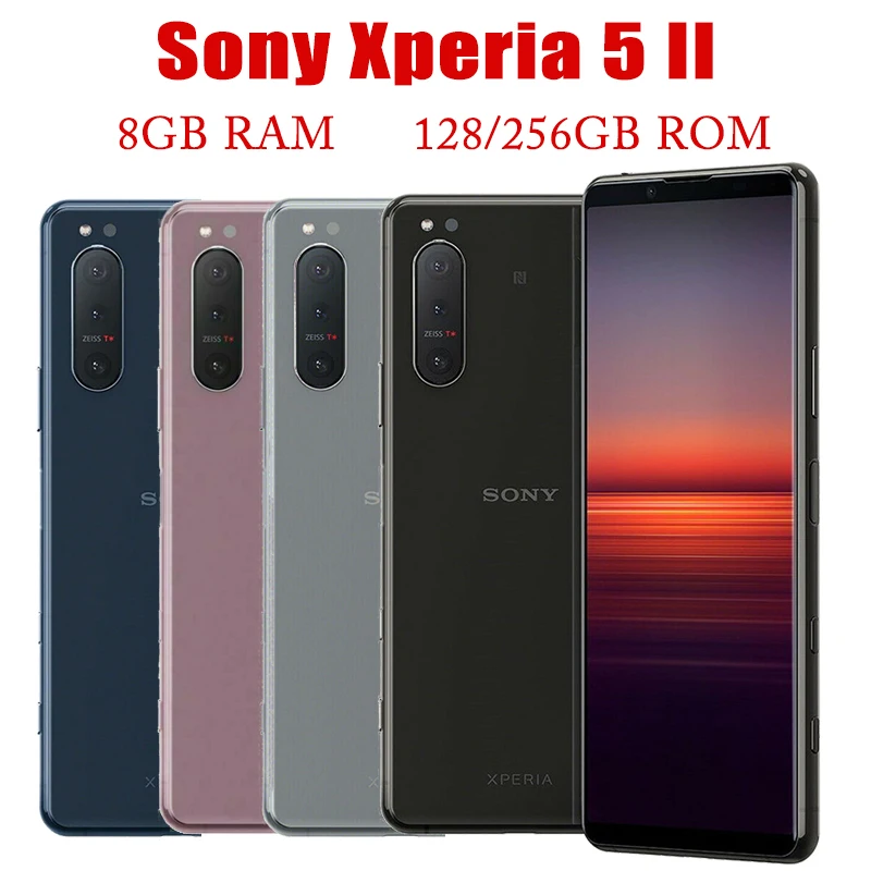 

Unlocked Sony Xperia 5 II 5ii 5G Dual Sim XQ-AS52 XQ-AS72 8GB RAM 128/256GB ROM Original 6.1" OLED Snapdragon NFC Mobile Phone