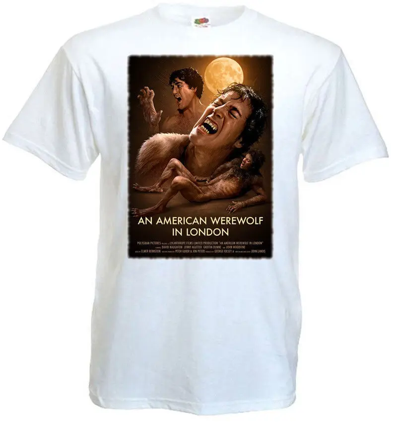 An American Werewolf In London v.9 T shirt white movie poster all sizes S-5XL