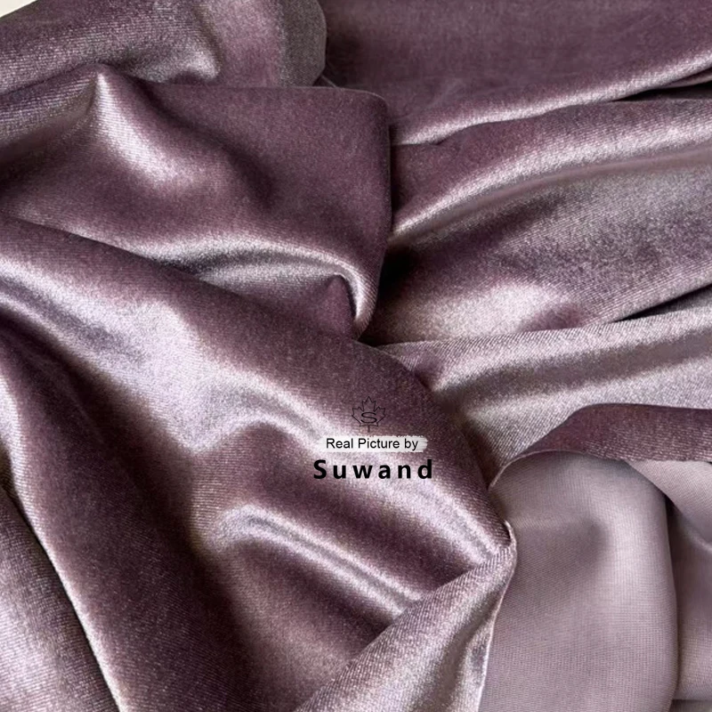 نسيج مخملي ناعم مع ثنية ممتازة للفستان الرسمي وخلفيات التصوير الفوتوغرافي وستائر تزيين حفلات الزفاف مادة ذاتية الصنع #4