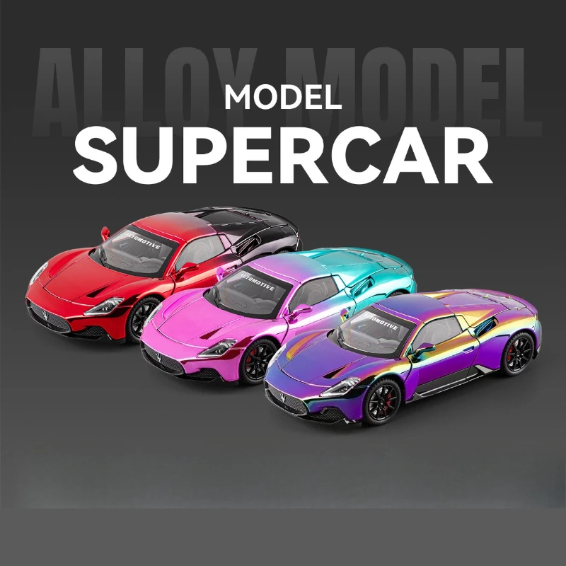 

Металлическая модель суперкара MC20 в масштабе 1:24 со звуком и светом, коллекционная игрушка для детей, подарок