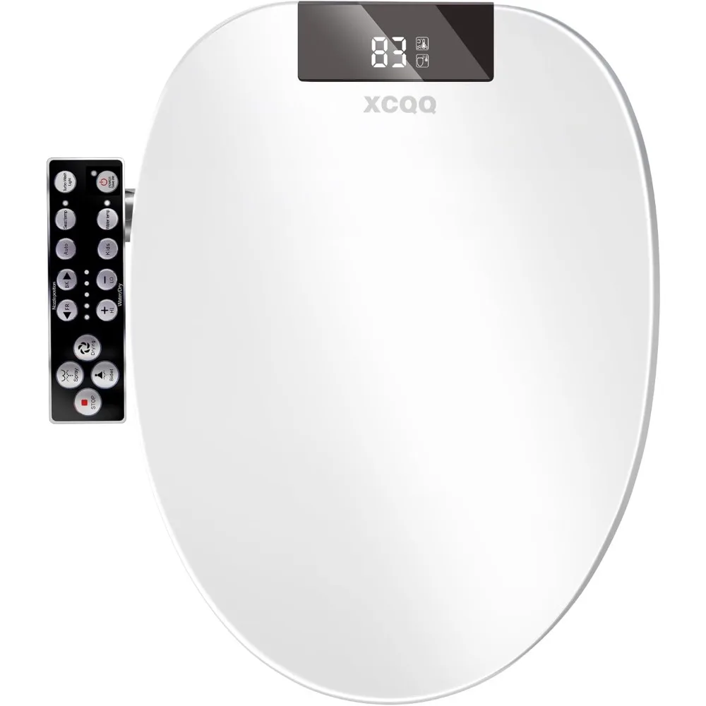 

Сиденье для унитаза с подогревом и мытьем теплой воды, сушилка для теплого воздуха, мягкая закрытая крышка, ночник, светодиодный дисплей